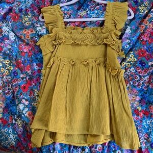 Yellow women’s blouse from Athens, GA boutique